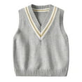thumbnail image 5 of Kids Boys Girls Casual Sleeveless Knit Sweater Vest V Neck Sweater Pullover School Uniform,1-7 Years, 5 of 9