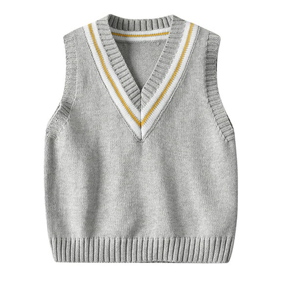 GYRATEDREAM Toddler Girls Boys V-Neck Pullover School Uniform Tops Sweater Vest Kid Sleeveless Vest Top Waistcoat