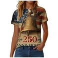 thumbnail image 4 of UngA Women's 250 Years Crew Neck T-Shirts USA 250Th Anniversary Graphic Tee Patriotic Tshirt Women (Khaki,S), 4 of 8