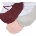 thumbnail image 4 of Hudson Baby Infant Girl Cotton Rich Newborn and Terry Socks, Ballet Burgundy, 6-12 Months, 4 of 7