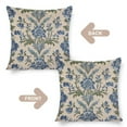 thumbnail image 3 of Pillowcase Blue And Green Damask Flowers Outdoor Square Pillow Cushion Cases Sage Green Blue Floral Sofa Pillow Covers 16"x16" Decoration for Sofa Couch, 3 of 7