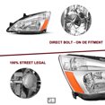 thumbnail image 5 of Direct Fit Chrome Amber Headlight Assembly Pair - Compatible with 2003-2007 Honda Accord Sedan/Coupe Models (2DR/4DR), 5 of 6