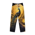 thumbnail image 6 of Daiia Elegant Gold Leaf Peacock Men's Sleep Pant with Pockets and Drawstring,Pajama Pants-Medium, 6 of 9