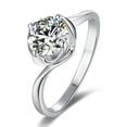 thumbnail image 2 of K-KED 1.0ct Round Moissanite Engagement Ring for Women 6.5mm D Color Sterling Silver, 2 of 9