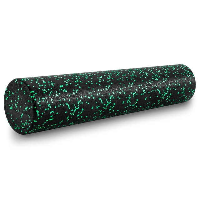 Prosourcefit High Density Foam Rollers 36 - Inches Long Firm Full Body Athletic Massage Tool For Back Stretching Yoga Pilates Post Workout Muscle Recuperation Black/Green