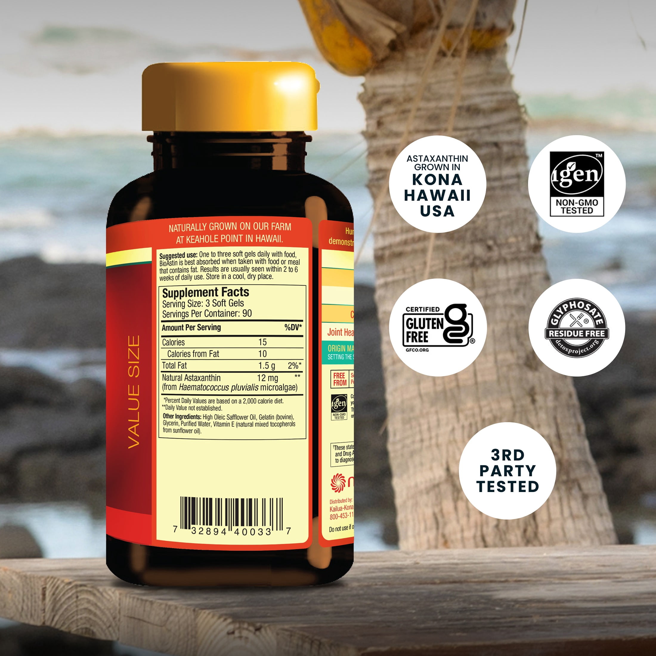 Nutrex Hawaii BioAstin Hawaiian Astaxanthin - Antioxidant Support for Skin and Immune Health - First-Class Microalgae Grown in Kona, Hawaii - Non-GMO and Gluten-Free- 4mg Dosage, 270 Softgels