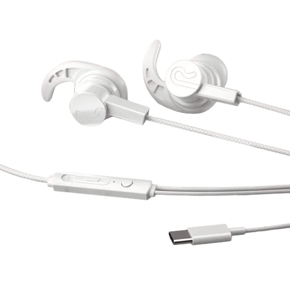 Secure Hook In Ear Corded Headphones With Builtin Mic For Sports Silicone Ear Tips Universally 3.5mm/Type C Port