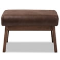 thumbnail image 3 of Baxton Studio Bianca Ottoman en Faux Cuir Brun et Noyer Brun, 3 of 6