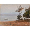 thumbnail image 2 of Jan Ciągliński 24x19 Gold Ornate Framed and Double Matted Museum Art Print Titled - Landscape. from the Journey to Constantinople (1893), 2 of 4