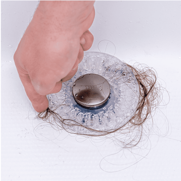Hairbine The Made In USA Drain Hair Catcher for Tub and Shower Pop-Up Drains/Pet  Hair Strainer/Drain Cover/Snare/Clear - Walmart.com