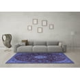 thumbnail image 3 of Ahgly Company Indoor Square Persian Blue Traditional Area Rugs, 3' Square, 3 of 4