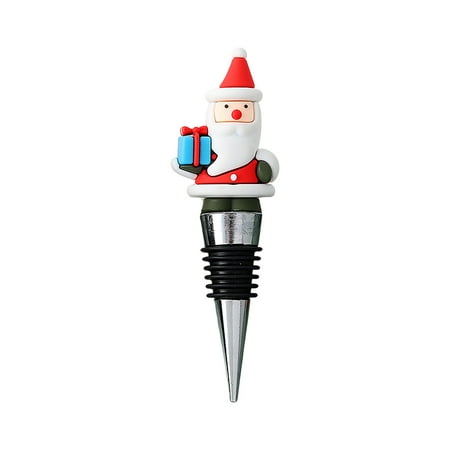 

Hloma Leak-proof Christmas Wine Stopper Food Grade Creative Cartoon Fresh-keeping Santa Claus Wine Bottle Plug Party Supplies