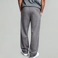 thumbnail image 4 of Men's Straight Leg Sweatpants Casual Wide Leg Joggers with Soft Drape for Gym Workout and Lounge Dark Gray XL, 4 of 5