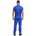 thumbnail image 2 of Alvivi Men's Blend Work Coveralls Short Sleeve Jumpsuit Multiple Pockets Zipper Overalls Workwear Blue XL, 2 of 7