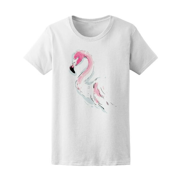 Beautiful Flamingo In Watercolor Tee Women's -Image by Shutterstock