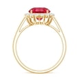thumbnail image 2 of Rosec Jewels Certified Lab Grown Ruby Engagement Ring with Halo - Round Ruby Diamond Ring for Women (2 Carat, AAAA Quality), 14K Yellow Gold, US 6.50, 2 of 8
