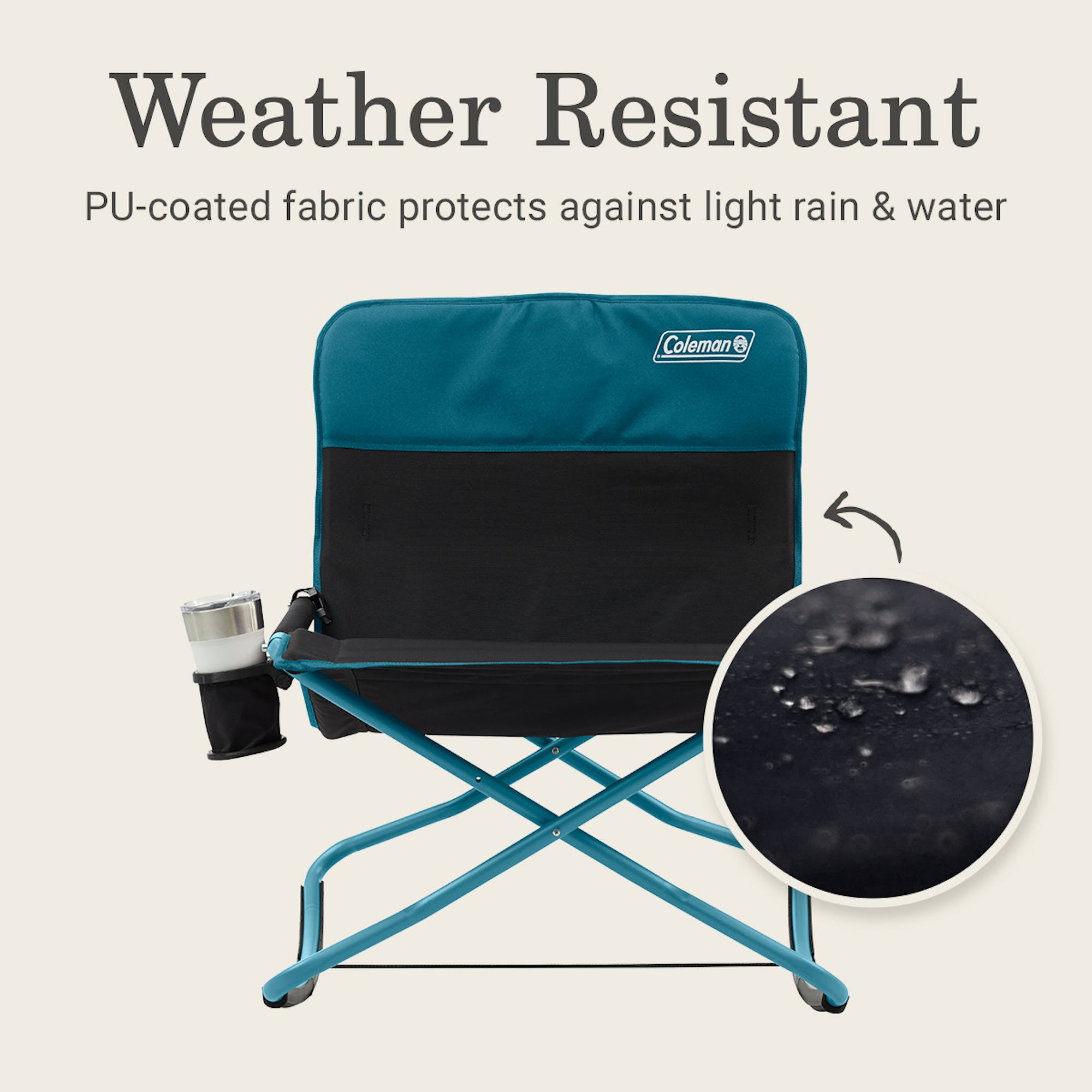 Coleman ロッキングチェア 青 フットレスト付き　オットマン付き Coleman Cross Rocker Outdoor Rocking Chair - Walmart.com