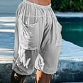 thumbnail image 2 of SOOMLON Men's Cargo Shorts Lightweight Casual Outdoor Hiking Shorts Cotton Linen Bohemian Shorts Yoga Shorts Vacation Pants Gray XXXL, 2 of 8