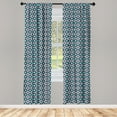 thumbnail image 4 of Ambesonne Boho Window Curtains, Folkloric Morocco Tile Inspire, Each 28" W x 95" L, Seafoam Dark Blue, 4 of 4
