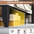 thumbnail image 2 of Kbun Twin Bed Frames,Industrial Metal Platform Bed Frame,Heavy Duty Steel Slats Support Up to 900 lbs,Upholstered Headboardand 9 Thickened Legs,No Box Spring Needed, Noise-Free,Brown, 2 of 7