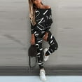 thumbnail image 3 of VEKDONE 2 Piece Outfits Sweatshirt Off Shoulder Loose Fit Set Trendy Letter Print Long Sleeve Crewneck Tops and Sweatpants Match Sets Black XL, 3 of 6