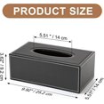 thumbnail image 2 of Caja de pañuelos de cuero rectangular Sailing negro 1, 2 of 5
