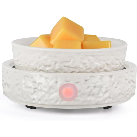 Ceramic Wax Melt Warmer Fragrance, 3 in1 Electric Candle Wax Warmer, Scented Wax Melt Wax Cubes Melter Fragrance Warmer for Home,Office, Birthday Gifts for Women Mom(White-01)