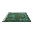 thumbnail image 2 of Ahgly Company Machine Washable Indoor Rectangle Persian Turquoise Blue Traditional Area Rugs, 8' x 10', 2 of 4
