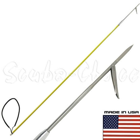 5' One Piece Spearfishing Fiber Glass Pole Spear 1 Prong Single Barb
