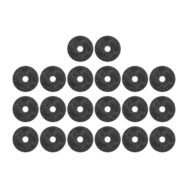 Rondelle de Feutre Cymbal, 20Pcs 4cm Usure Résistant Batterie Ensemble Feutre Tampons Exquis Polissage Doux Rond Non Fading pour Kit de Batterie Noir, Gris