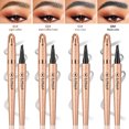 thumbnail image 3 of Liquid Eyebrow Pen With Fork Tip Professional Long Lasting Sweatproof Smudge-proof Fine Sketch Eyebrow Pencil, 3 of 9