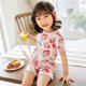 thumbnail image 1 of Conjunto de pijama absorbente de algodón para niños, ropa interior de verano, traje de algodón para niños y niñas, conjunto fino de dos piezas de manga corta de 140cm Gao Jinjia LED, 1 of 2