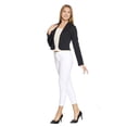 thumbnail image 2 of Blazer Corto Mujer Moda Formal Manga Larga Negro Detalle Botón Delantero 550415 negro CH INCÃGNITA 550415, 2 of 5