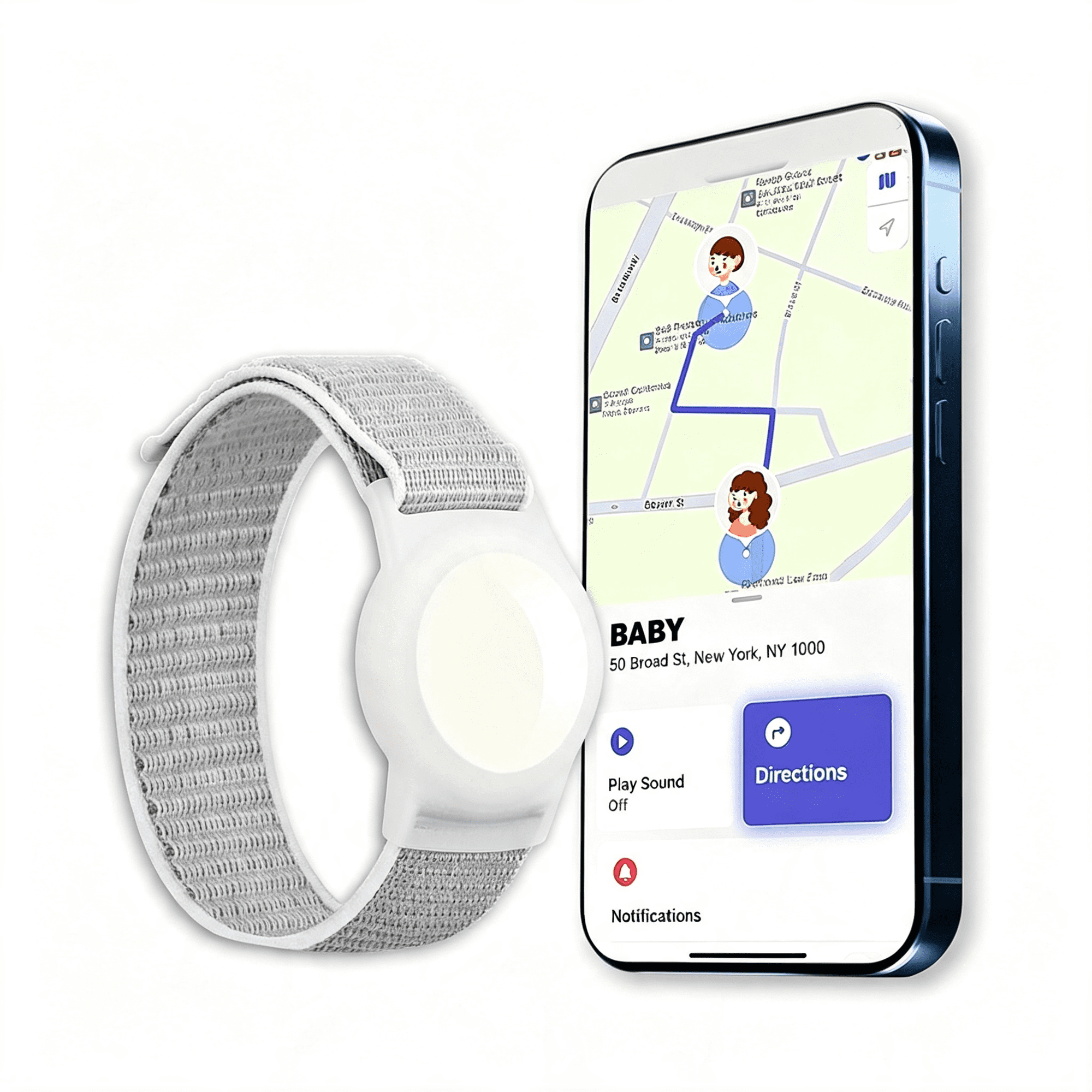 GJX Gps Tracker for Kids,Teen,Special Needs,Elderly-Real-Time Mini Locator Watch Band-No Monthly Fee-Hidden Tracking Device for Ios Gps Tracker