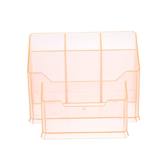 MasteelfCA Creative Acrylic Design Multi-grids Pen Pencil Ruler Holder Cup Desktop Stationery Organizer Makeup Brush and Accessory Holder (Random Color)