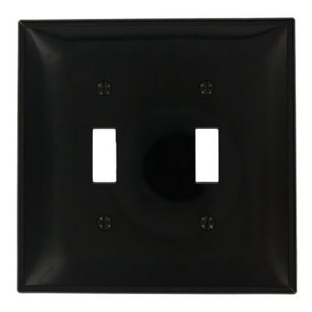 - Leviton PJ2-E Black Midway Nylon Two Gang Toggle Light Switch Wall Plate
