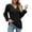 Black-23, variant on Perfectbot Womens Fall Tops Dressy Casual V Neck Eyelet Tunic Shirts Ruched Puff Sleeve Work Blouse