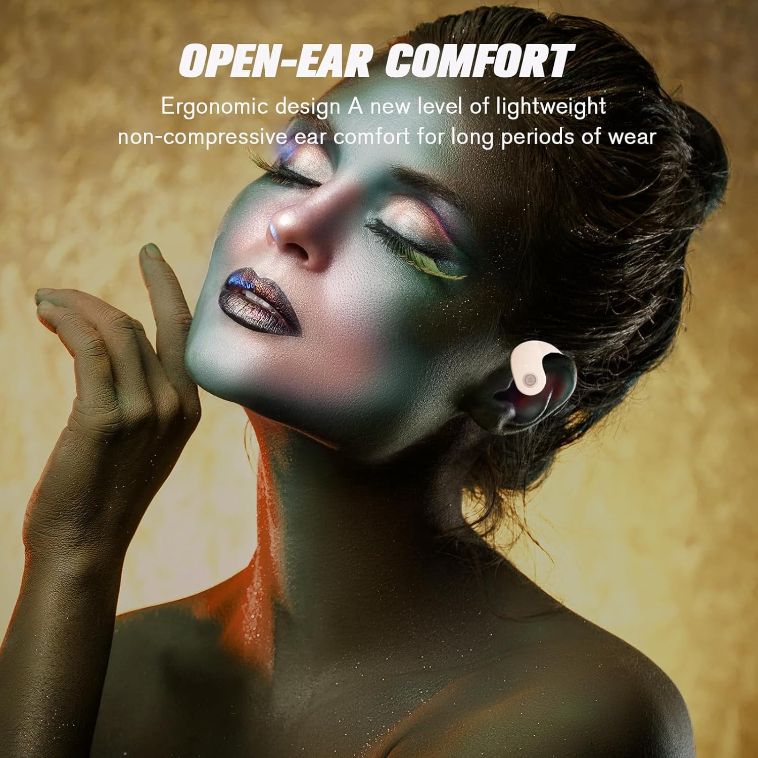 Over The Ear Earbuds Open Ear Buds Headphones Over Ear Air Bone Conduction Earbuds Earphones Bone Conducting Air Bone Conduction Headphones Bluetooth Over-Ear Purple