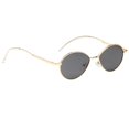 thumbnail image 1 of de montura Vintage para mujer, de sol para viajes al aire libre, Retro Lente gris marco dorado Zulema Gafas de sol ovaladas para mujer, 1 of 8