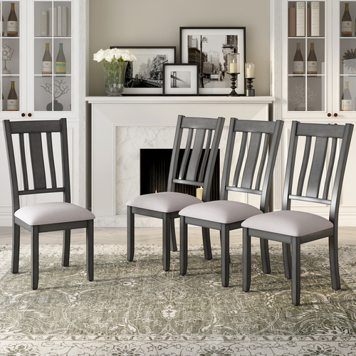 Dining Chairs Set of 4, Padded Dining Chairs with Solid Wood Legs