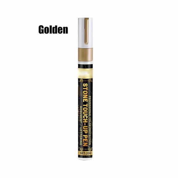 Gold Paint Marker Pen Permanent Waterproof Fade-Proof Fine Tip,Tombstone Lettering Restoration,Metal Glass Wood Plastic Paint,Durable Opaque Coverage for DIY Crafts and Memorial Repair multicolor