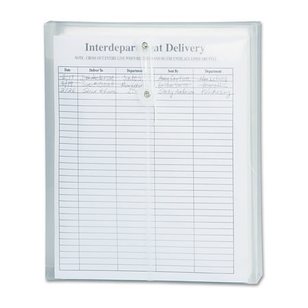 Smead Poly Envelope, 1-1/4" Expansion, String-Tie Closure, Top Load, Letter Size, Clear, 5 per Pack (89540)