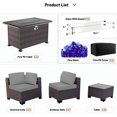 thumbnail image 2 of Kullavik 8-Piece Outdoor Patio Furniture Set with 55,000 BTU Fire Pit Table, PE Wicker Rattan Sectional Sofa & Coffee Table, All-Weather Waterproof Furniture for Backyard,Grey, 2 of 9