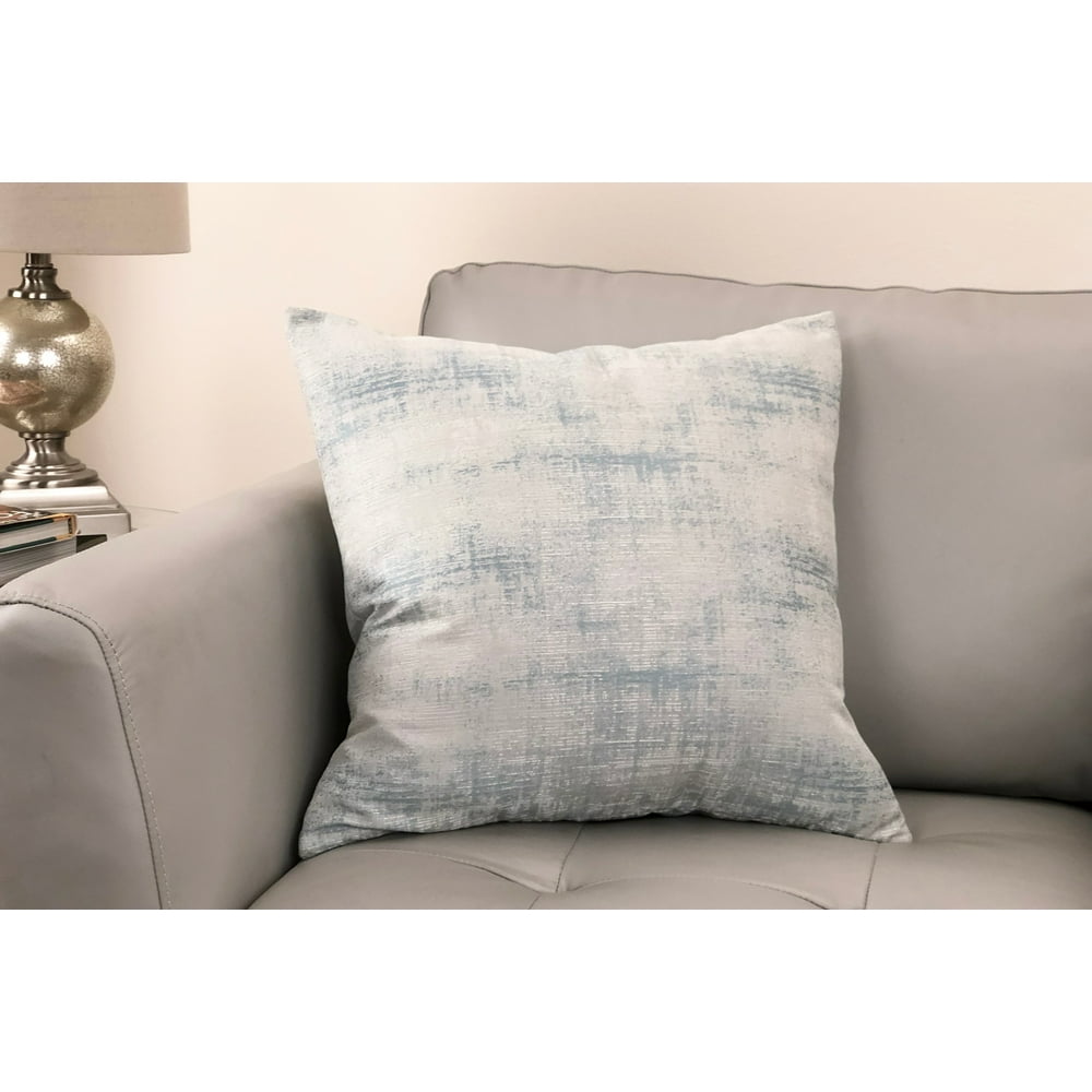 Coban Contemporary Decorative Feather and Down Throw Pillow In Sea Foam