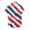thumbnail image 5 of Jinhomg Mens Stars And Stripes Shirt Big And Tall Short Sleeve Button Down Shirts Casual Comfy American Flag Print Beach Tops Summer Vacation Outfit White XXXXL, 5 of 7