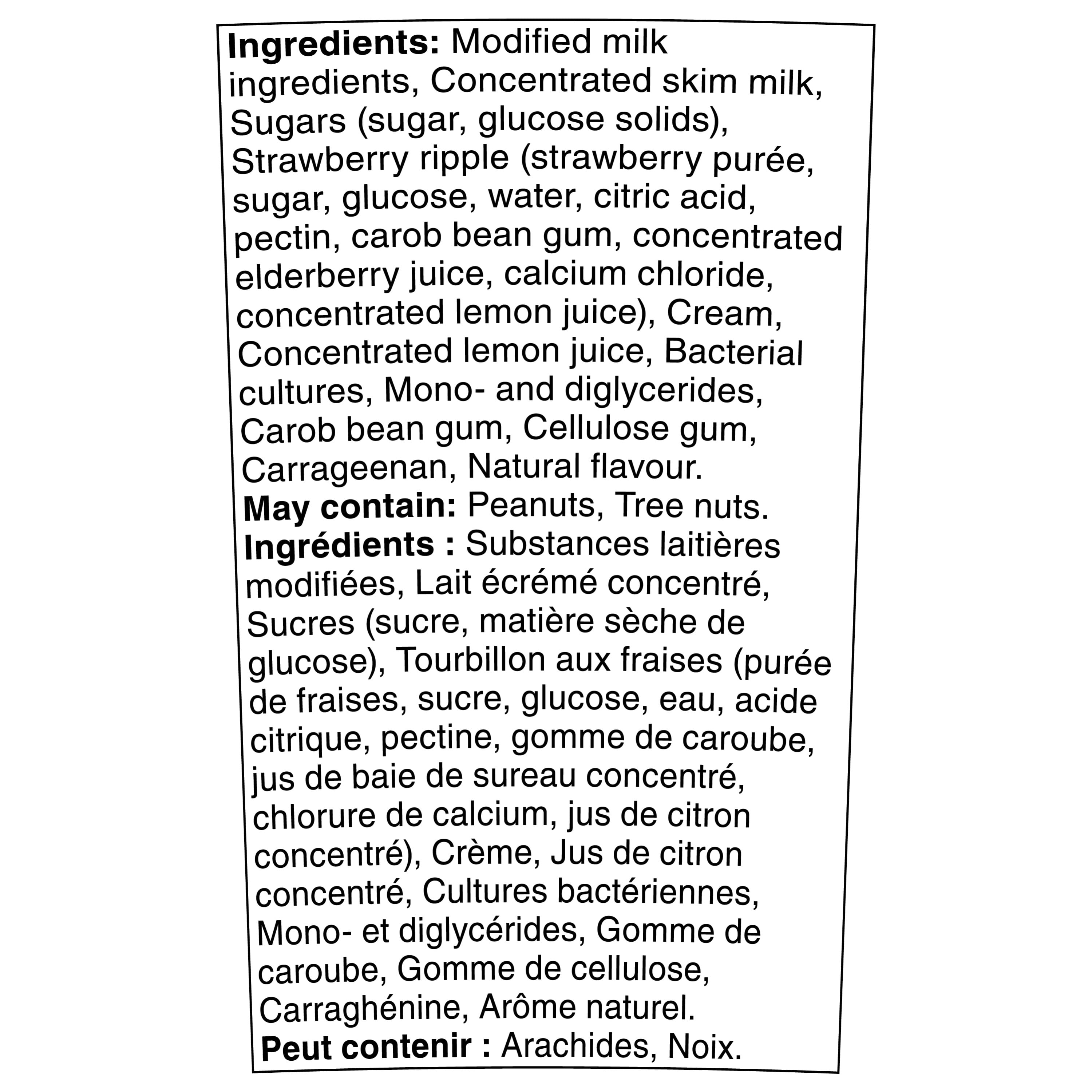 Strawberry Swirl Frozen Yogurt, Vanilla With Fruit Ripple, Prepared In Canada With 100% Canadian Milk, No Artificial Flavours Or Colours, 946 mL