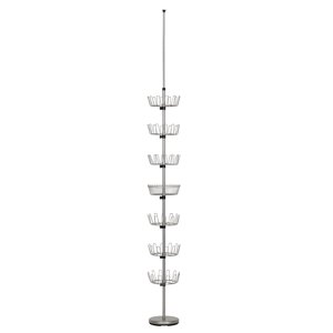 Household Essentials 2197-1 Étage au plafond réglable 6-Tier Rack de chaussures renouvelable avec panier - argent