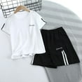 thumbnail image 3 of Hienoo Toddler Boys Quick Dry Athletic Outfits Short Sleeve T Shirt Shorts Set, Sizes 3-4T, 3 of 3