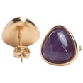 thumbnail image 3 of Aretes Mujer con Cuarzo Rosa, Amatista o Cuarzo Azul LuckyLy, Acero Inoxidable, Modelo Aline violeta oscuro UNITALLA, 3 of 8