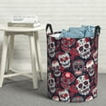thumbnail image 6 of Rateoe Rose Flowers Pattern Round Laundry Hamper Basket, Tall Hamper Basket for Blanket Storage, Nursery Clothes Hamper for Laundry in Bedroom and College Dorm-Small, 6 of 6